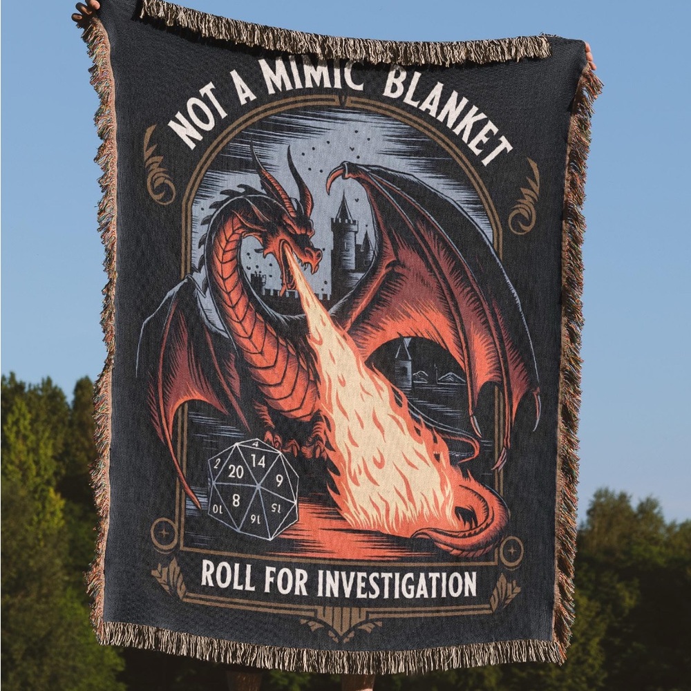 D&D Roll For Initiative Dungeon Master Dragons Woven Blanket
